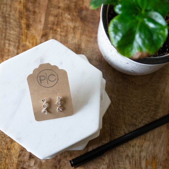 Dainty DNA Science Earrings Doctor Jewelry - Picture 2 of 3